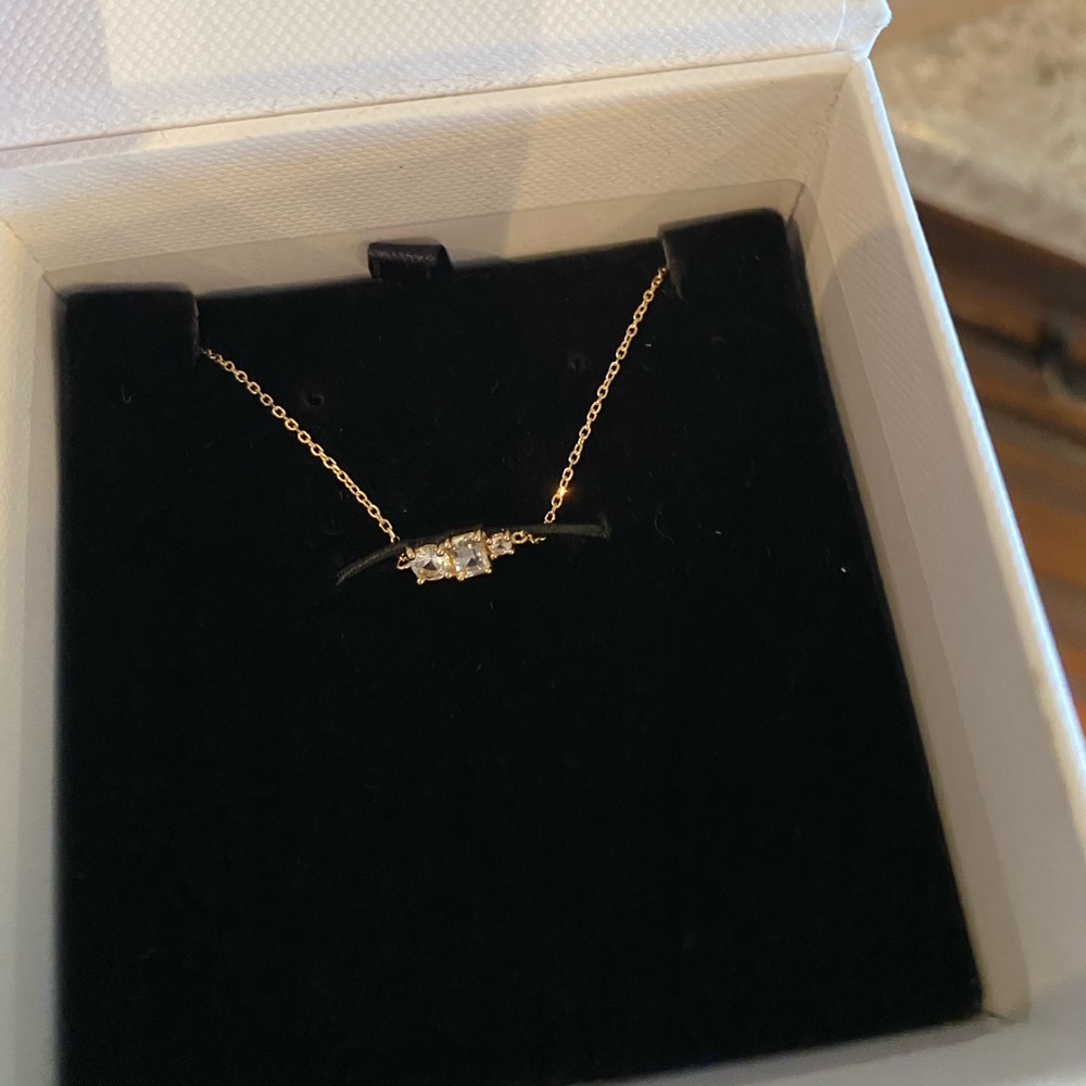 Mejuri NWT 14k Gold White Sapphire Bracelet - Picture 4 of 5